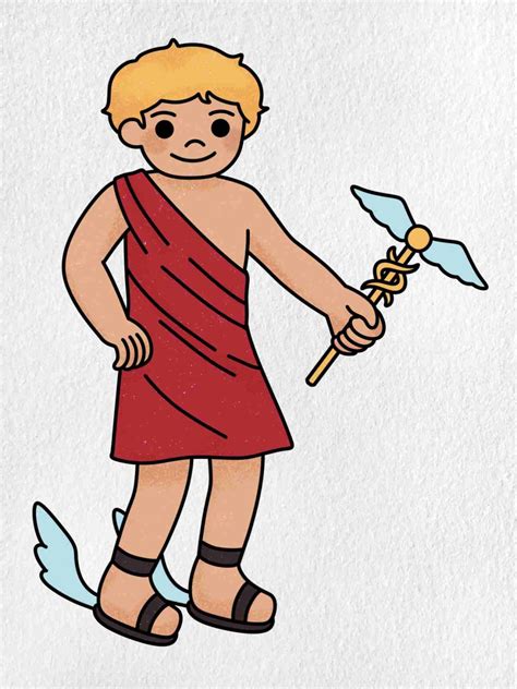 how to draw Hermes